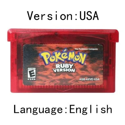 GBA Game 32 Bit Video Game Cartridge Console Card Pokemon Emerald Ruby FireRed LeafGreen Sapphire Multi-language for GBA/NDS