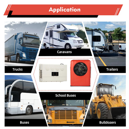 800W 12V 4 Gears Electric Universal Driven Bus Pickup Truck Air Conditioner Outdoor and Indoor Unit Air-conditioner for Cooling