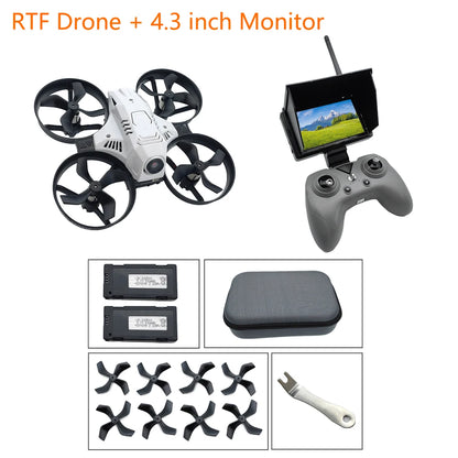 PHISITAL RTF FPV RC Racing Drone 87mm Micro Quadcopter Toys with 5.8G 600TVL 32CH Camera/4.3 Inch Monitor/FPV Goggles