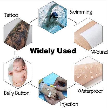 1Roll Waterproof Medical PU Film Tattoo Aftercare Film Repair Sticker Tube Plaster Wound Dressing Fixation Transparent Tape 10M