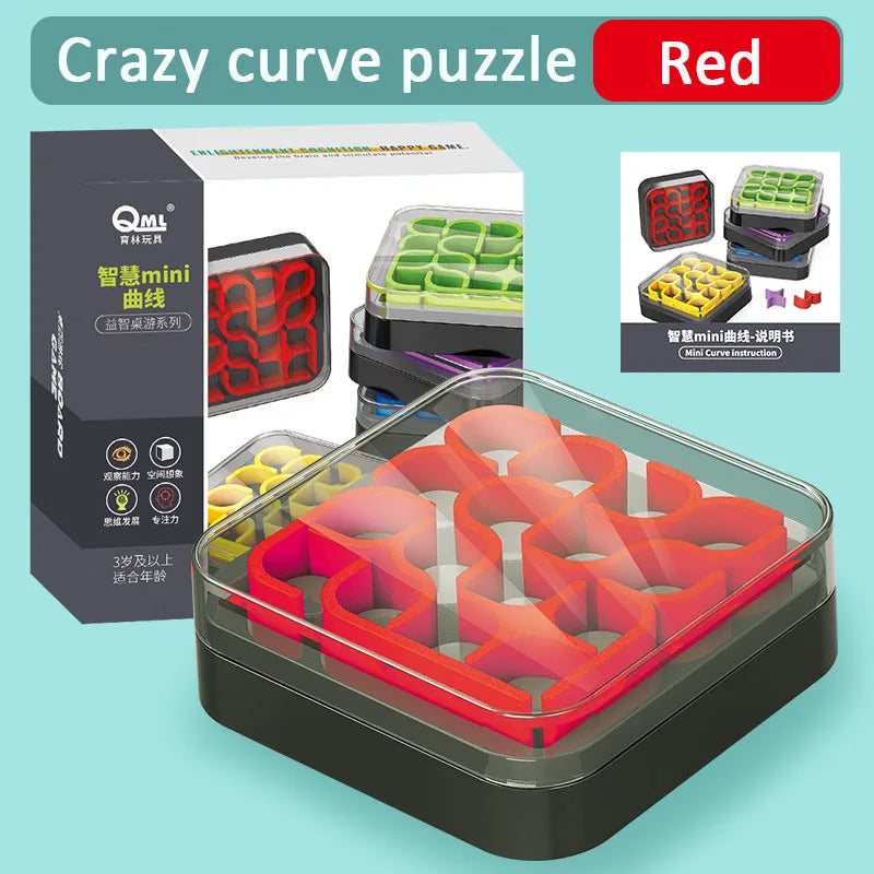 Creative 3D Intelligence Puzzle Crazy Curve Sudoku Puzzle Games Plate Geometric Line Jigsaw IQ Challenge Toys Gifts for Children