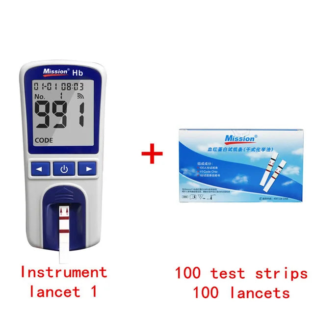 Hemoglobin Analysis Tester Meter Household Hb Analyzer Anemia Tester Strip With 50 Test Paper Home Medical Instrument
