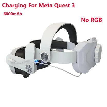 VR Head Strap Comfortable Sponge Headwear Charging Headset With Built-In 8000mAh Batteries For Meta-Ques-t 3 VR Accessories