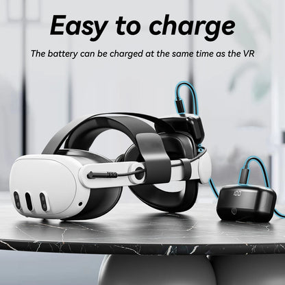 GOMRVR Battery Head Strap compatible with Meta Quest 3/3S Replacement of Elite Strap 20 watt Magnetic Fast Charge 10000 battery
