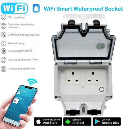 16A Smart Socket IP66 Waterproof Plug 86Type Outdoor Switch WiFi Israel Standard Power Jack App Remote Control With Smart Life