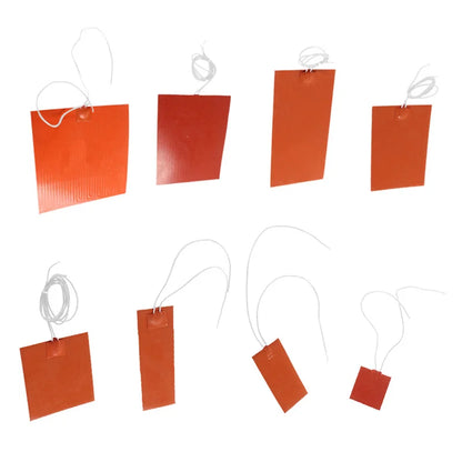 5V/12V/24V/220V 0.4W Silicone Heating Pad Rubber Heat Mat Waterproof Heated Bed Plate Flexible 3D Printer Pad Household Tool