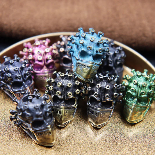Outdoors EDC DIY Tools Brass Surgical Mask Skull Knife Beads Paracord Lanyard Pendants Keyrings Accessories Punk Vintage Jewelry