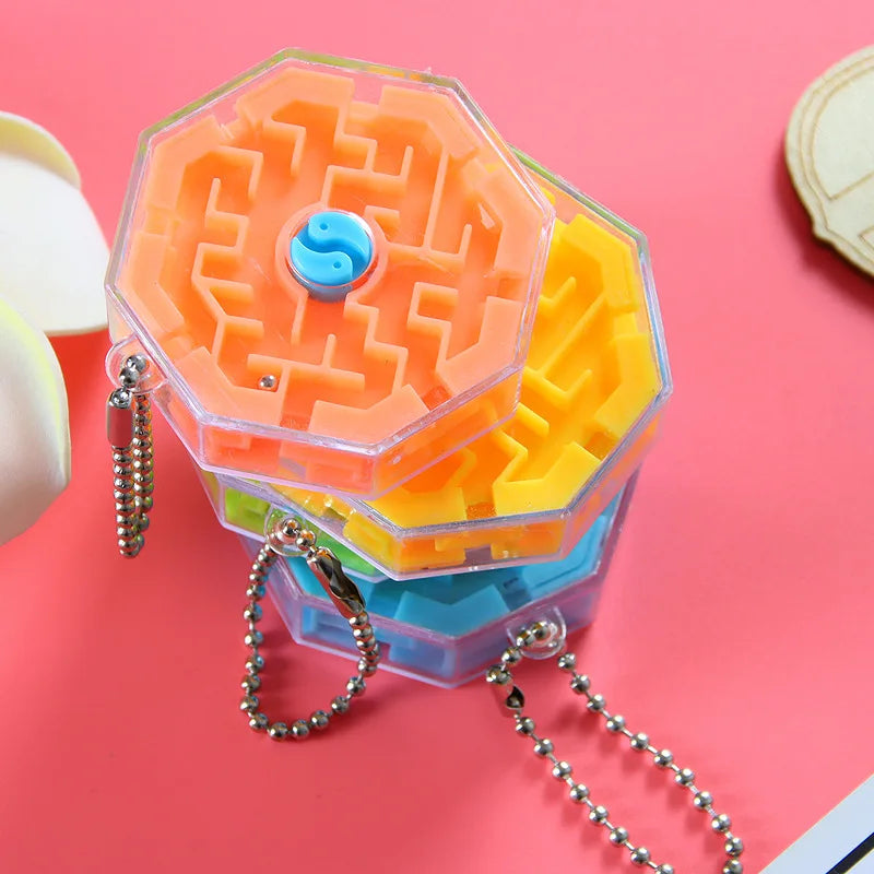 3D Palm Puzzle Walking Ball Maze Toy Labyrinth Keychain Fun Brain Game Cube Challenge Toys Balance Educational Toys For Children