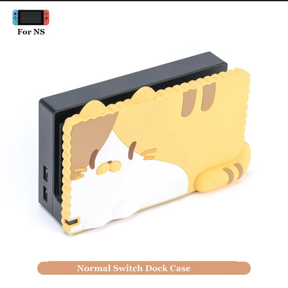 GeekShare Charging Dock Case for  Nintendo Switch OLED Kawaii 3D Cat Jojo Silicone Soft Dock Shell NS Game Accessories