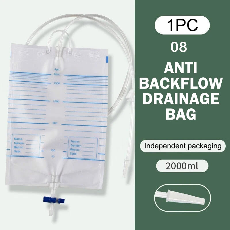 External Disposable Sterile Urine Bag PVC Storage Urinary Drainage Sack Pee Collection Bags With Cross Valve Catheter