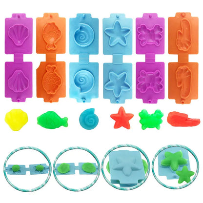 Children Dough Tool Set 3D Plastic Mold And Dough Clay Knife Mold Boys And Girls DIY Toy Cutting Roller And Game Accessories