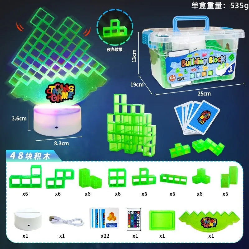 48 Tetra Tower Game Balance тетрис Tower Puzzle Board Game Kids Building Block Toys 3d puzzle block DIY Assembly Russian puzzle