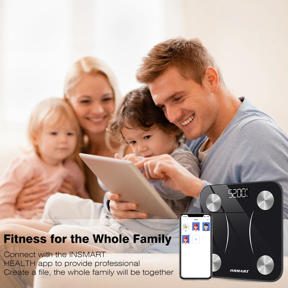 INSMART Bathroom Scale Smart Body Balance Body Fat Digital Bioimpedance Scale Electronic Persona Scale Digital Weight Body Scale