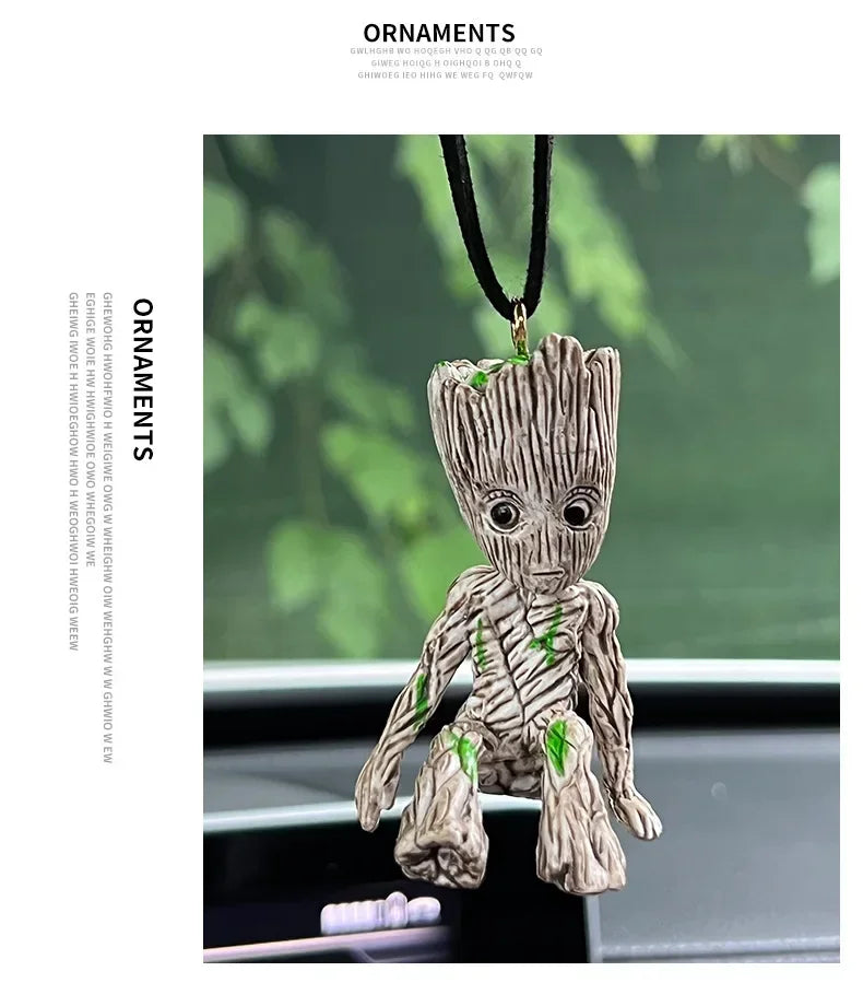 Deadpool Groot Anime Action Figure Sitting Posture Model X-Men Mini Doll Car Decoration Marvel Collection Figurine Toys Gift