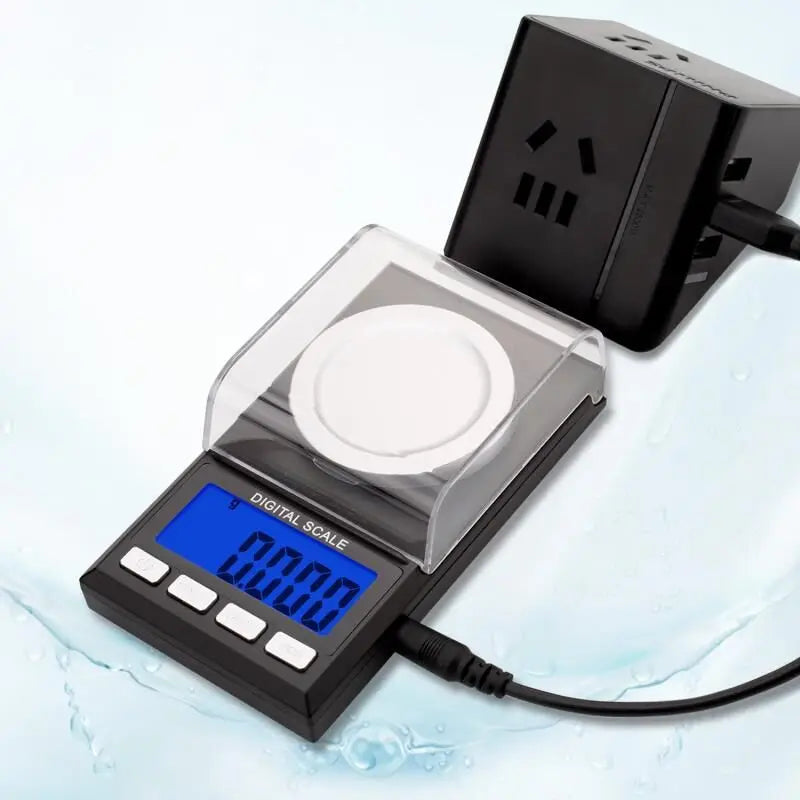 100g/50g/20g/10g Electronic Scales 0.001 LCD Digital Scale Jewelry Medicinal Herbs Portable Lab Weight Milligram Scale USB Power