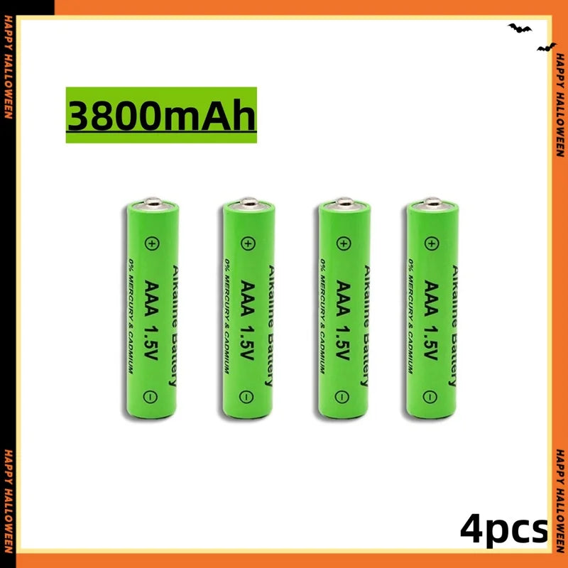 1.5V AAA Rechargeable Battery 3800mAh AAA Alkaline Battery for Flashlight Mouse Clock Remote Control etc + Charger