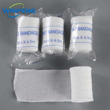 5Pcs Emergency PBT Elastic Bandages Medical Gauze First Aid Kit for Home Care Wound Dressing Nursing Survival Supplies