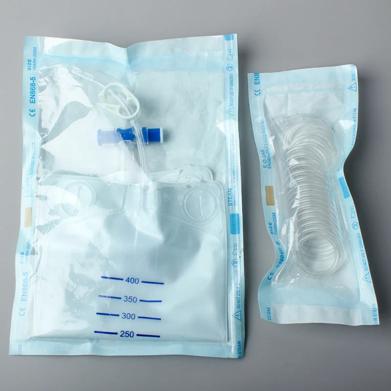 Sterile Urine Bag Urinary Drainage Bags 400ml PVC Urine Collection Bag Elastic Extension Tube For Dog Cat Veterinary Instrument