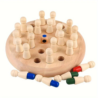 AIUAZA 1 set of wooden memory chess games, logic games, and brain teaser games, parent-child interaction toys, party toys