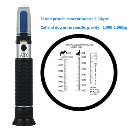 Animal Pet Refractometer Dogs Cats Urine Specific Gravity Clinical Serum Plasma Protein Hemoglobin Tester Veterinarians Tools