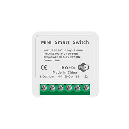 Wifi Mini Smart Switch 16A DIY Light Switches 2 Way Wireless Smart Home with Tuya Smart Life EweLink Alexa Alice Google Home