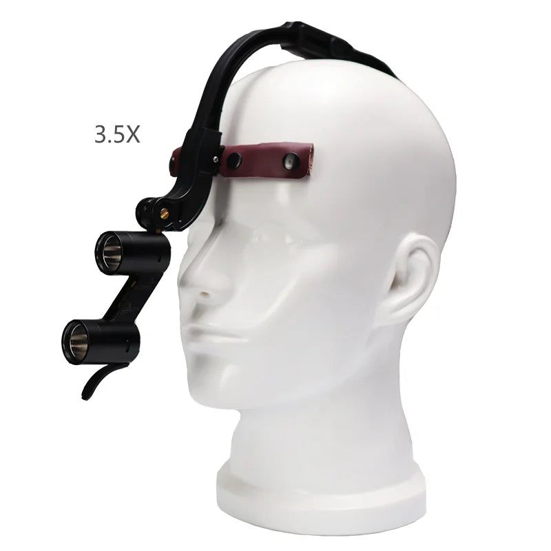 Binocular Metal Case 2.5X 3.5X Surgical Loupe Magnification With 1 Battery Surgery LED Light With Headlight Dentist Medical Lamp
