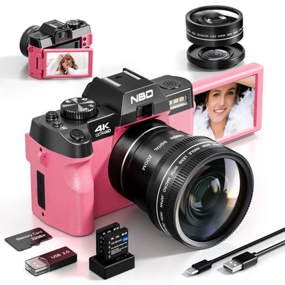 NBD Panoramic NBD 4K Kids Digital Camera 16X Digital Zoom 48MP Compact Point Shoot Digital Camera