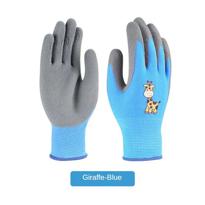 Children's Durable Gloves Labor Protection Waterproof Protective Gloves Non-Slip Children Safety Yard Work Gloves Latex Gloves