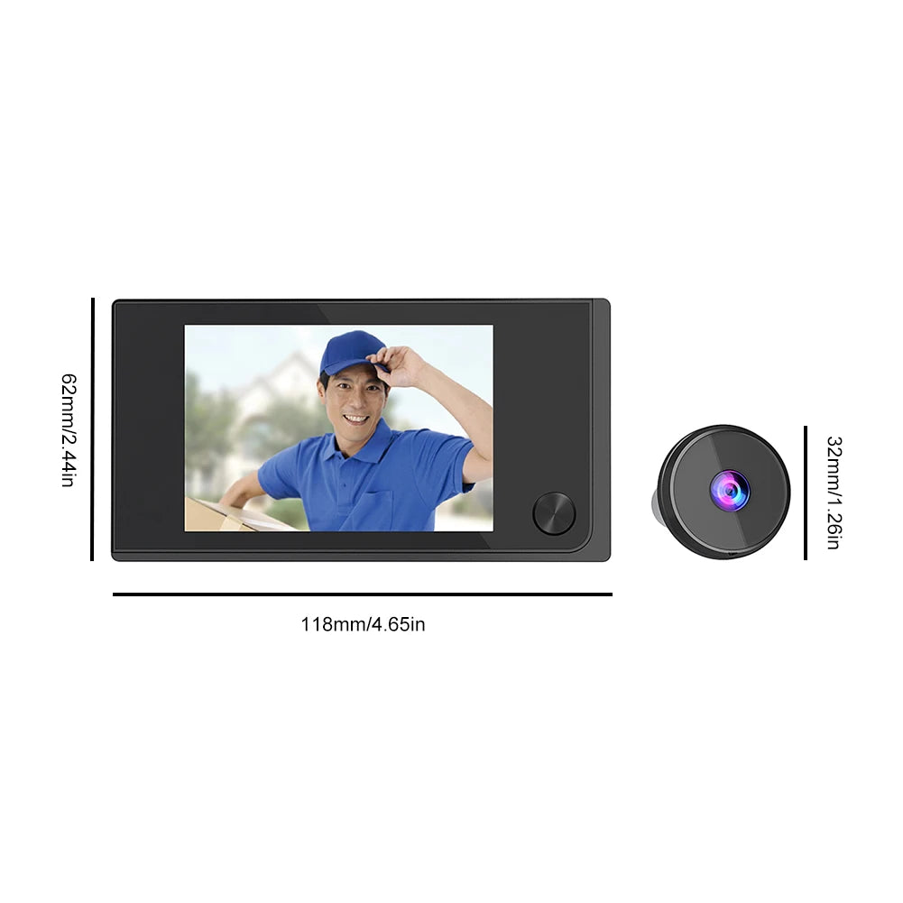 3.5 Inch Peephole Door Video Camera 120° Wide View Angle 1MP Digital Doorbell Viewer Outdoor Monitor for Home Security System