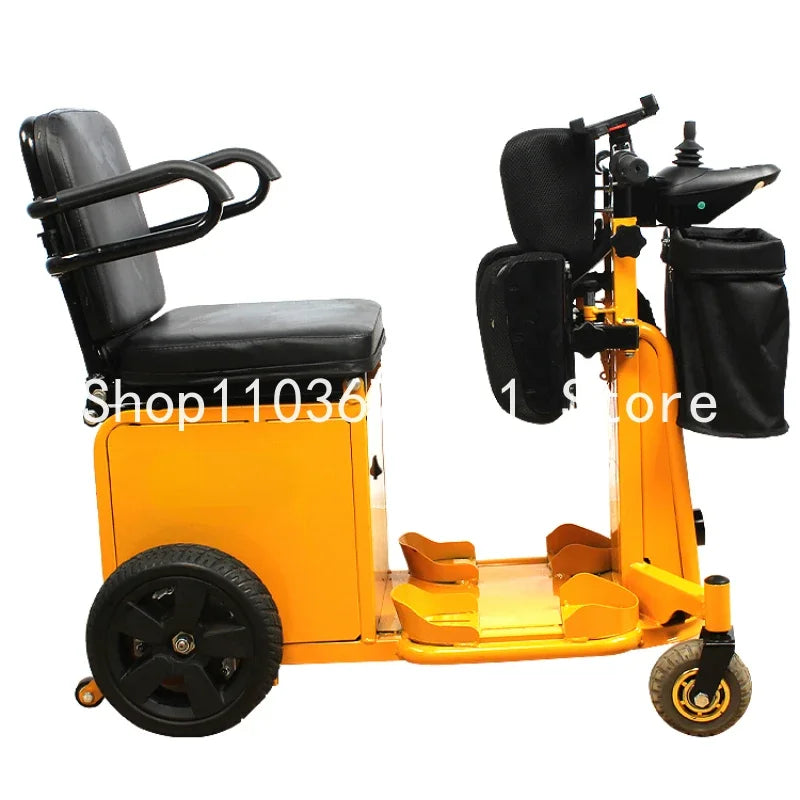 Electric wheelchair assists in standing, scooter for the elderly and disabled, four-wheel rehabilitation training walker