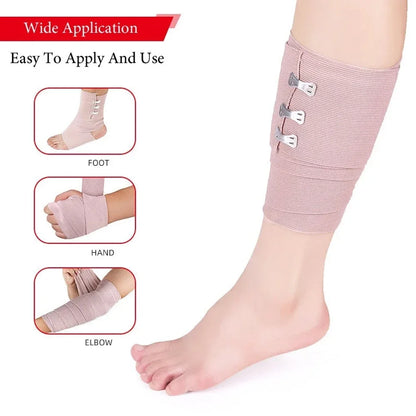 1 Roll Premium Elastic Bandage Wrap,Cotton Latex Free Compression Bandage Wrap with Self-Closure,Support & First Aid for Sports