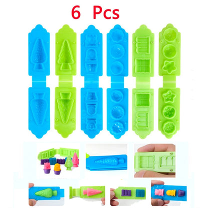Children Dough Tool Set 3D Plastic Mold And Dough Clay Knife Mold Boys And Girls DIY Toy Cutting Roller And Game Accessories
