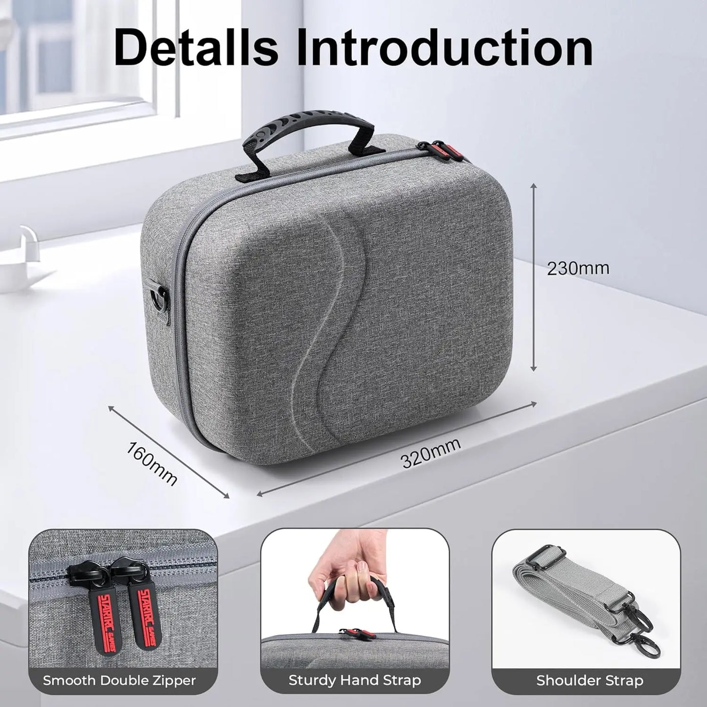 Large Carrying Case for Meta Quest 3S, Upgraded Hard Travel Case Compatible with BOBOVR S3 Pro/Kiwi Design Battery Head Strap