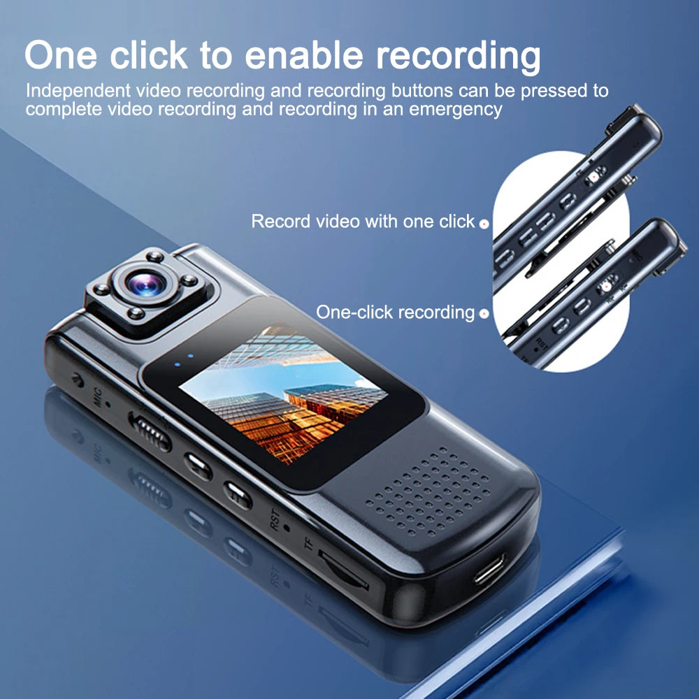 1080P/ 2K Sports Camera Handheld Camera Action Recorder WiFi IR Night Vision Camera with Magnetic Clip Back Clip