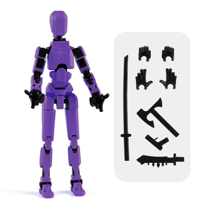 DIY Luminous T13 Multi-Jointed Movable Shapeshift Robot 3D Printed Mannequin Lucky robot and dog Action Figures Toys kids Gifts