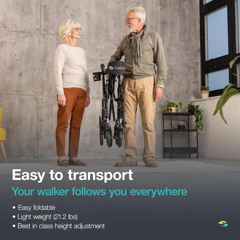 home.2 in 1 Walker Wheelchair Combo - Foldable Aluminum Rollator with Footrests - Convertible to a Transport Chair - Maximum Mob