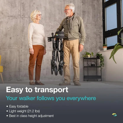 home.2 in 1 Walker Wheelchair Combo - Foldable Aluminum Rollator with Footrests - Convertible to a Transport Chair - Maximum Mob