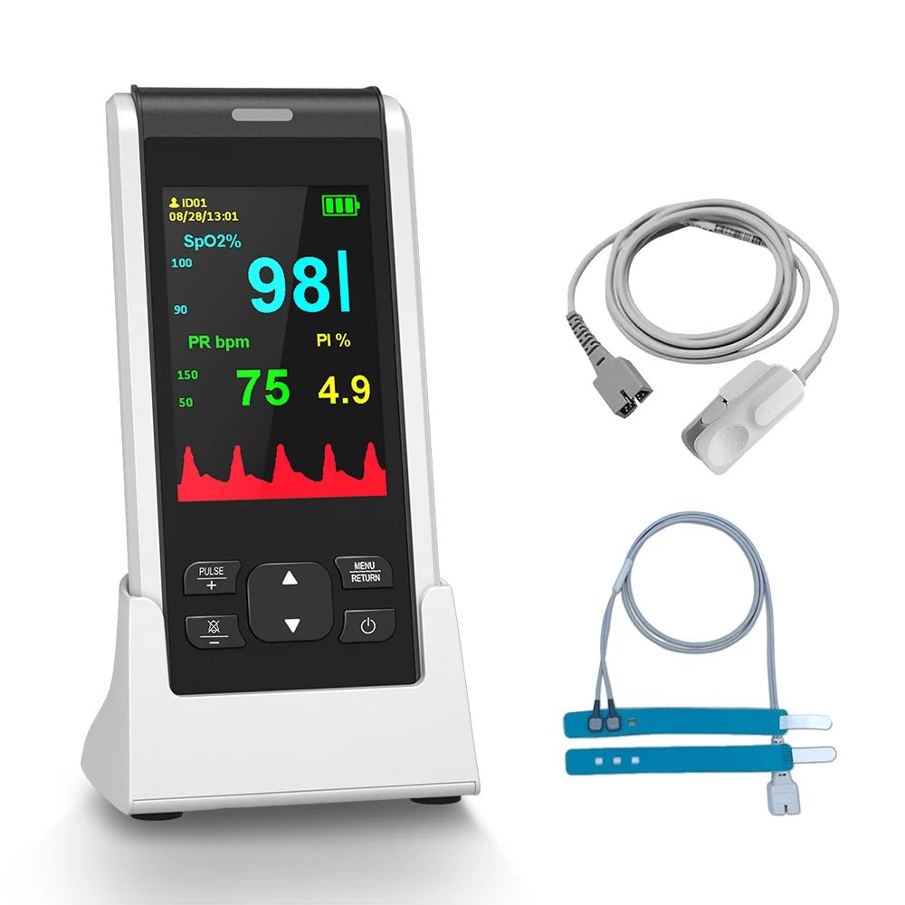 HealthTree Medical Handheld Pulse Oximeter Bluetooth APP Control Oximetry Blood Oxygen Heart Rate Monitor Child Adult Neonatal