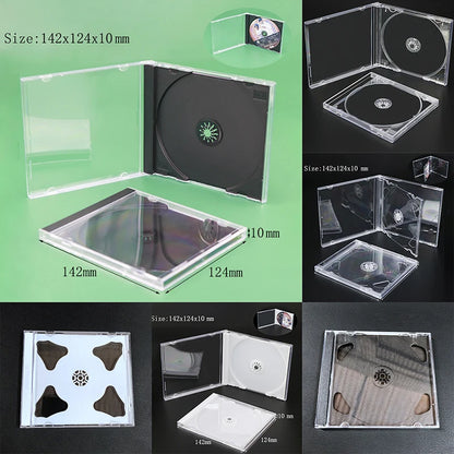 Transparent Plastic DVD Case Portable CD Storage Box CD Package Case Durable DVD Box Thicken Single CD DVD Disc Box Storage Case