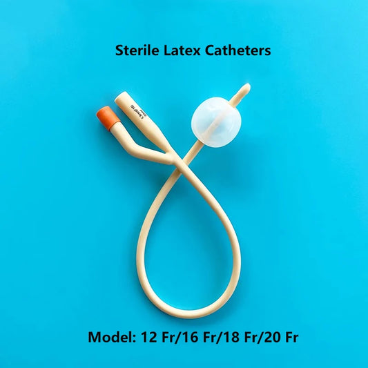 12 Pcs  Latex Disposable Urine Catheter Medical Urethral Catheters Sterilization Double Way Pee Through Catheter