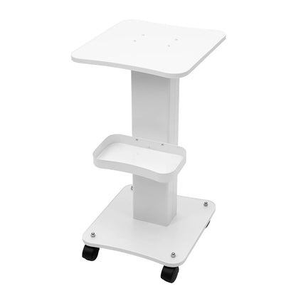 Beauty Equipment Cart SPA Machine Trolley Beauty Salon Rolling Trolley White Table Cart Small Bubble Medical Cart 360°Rotatable