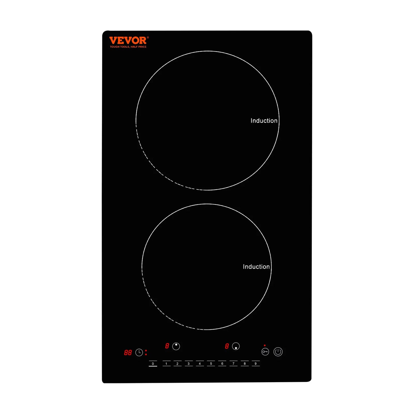 VEVOR 2 Burners Electric Induction Cooktop Stove Hob Built-in Burner Cooker Sensor Touch Control Magnetic Cooker Hot Plate