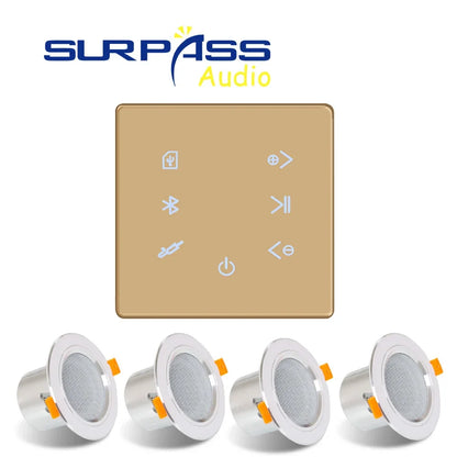 Smart Home Theater Bluetooth Wall Amplifier with Bathroom Ceiling Speakers Stereo Audio Background Music System Music Player