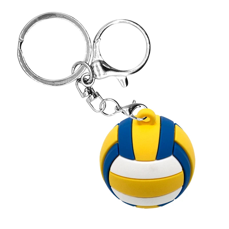 1PCS 3D Basketball Keychain Football Tennis Golf Ball Keyring Fit Car Key Accessories Sports Competition Souvenirs Friends Gift