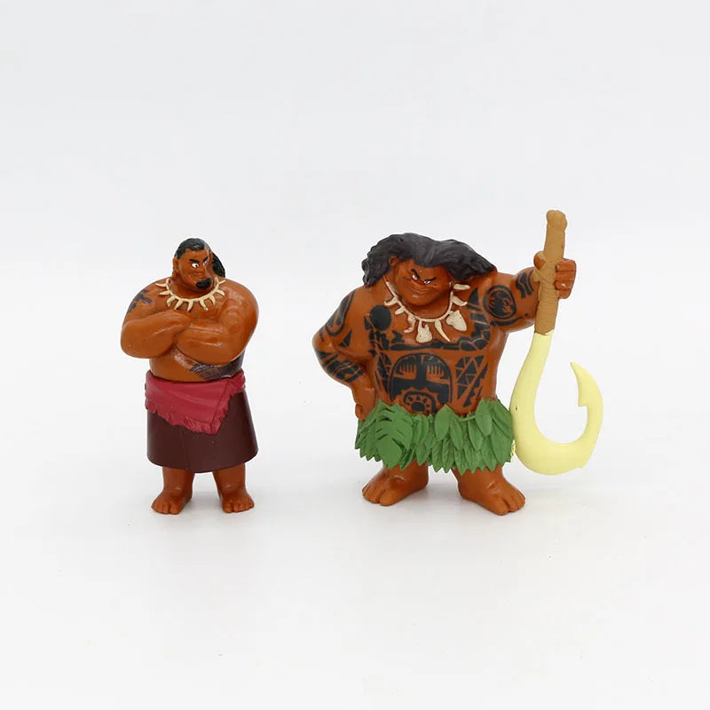 10pcs 2024 Disney Moana 2 Ocean Adventure Film Collection Figure Dolls  Anime Princess Moana Action Figure Model Kids Gift Toys