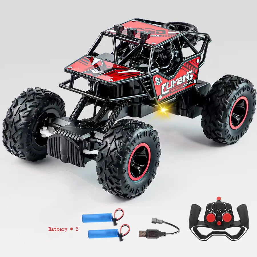 New RC Car 1:16 2WD with LED Light 2.4G 20KM/H High Speed Off-Road Climbing Remote Control Car Toy Gifts for Boys Girls Kids
