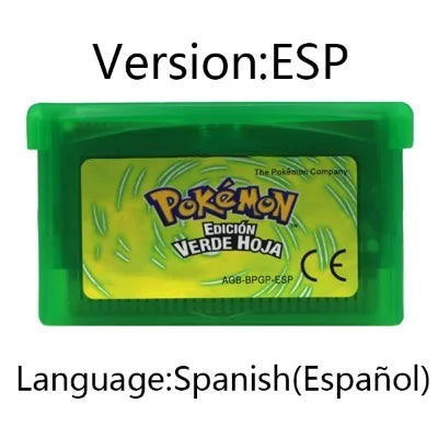 GBA Game 32 Bit Video Game Cartridge Console Card Pokemon Emerald Ruby FireRed LeafGreen Sapphire Multi-language for GBA/NDS