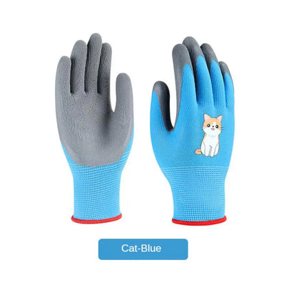 Children's Durable Gloves Labor Protection Waterproof Protective Gloves Non-Slip Children Safety Yard Work Gloves Latex Gloves