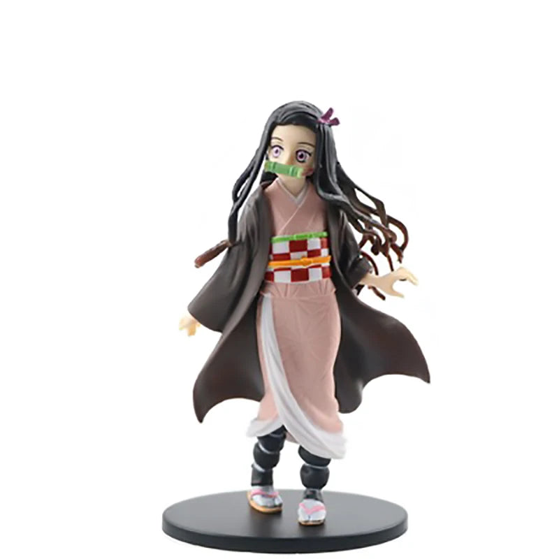 Demon Slayer Action Figure Anime Same Style Doll Toy Kamado Tanjiro Nezuko Zenitsu Collection Model PVC Material Birthday Gifts
