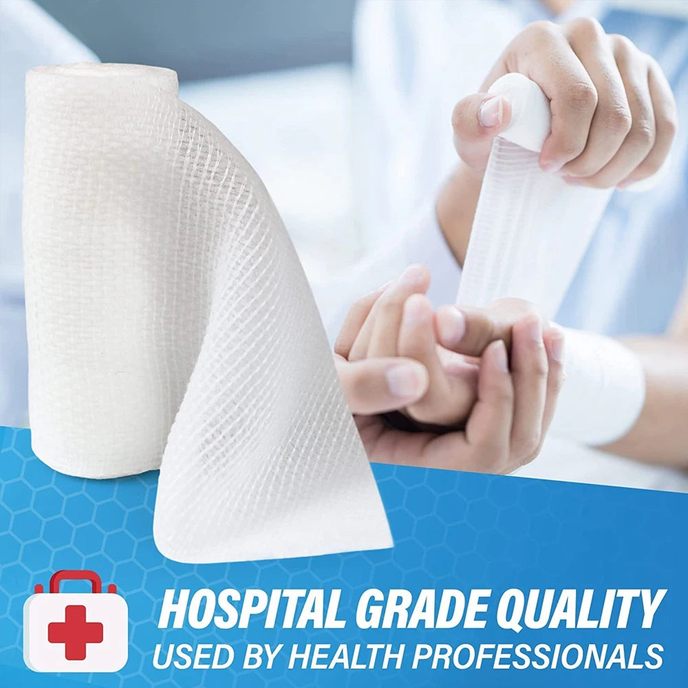 4 Rolls Premium Gauze Rolls,Breathable Flexible, Stretchable  Gauze Bandage Roll for First Aid Wound Care & Medical Supplies